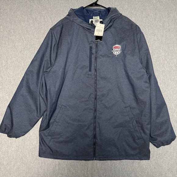 Adidas Outerwear Jacket Men's XL Dark Blue Heavy Duty Jack Team Apparel MNU Logo - Picture 1 of 11